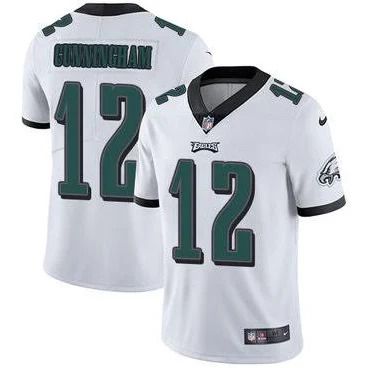 Men Philadelphia Eagles 12 Randall Cunningham Nike White Vapor Limited NFL Jersey